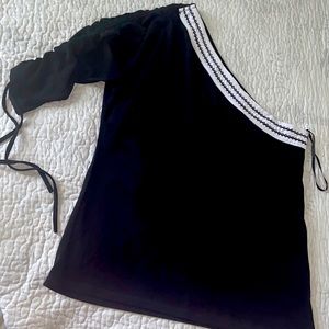Black and White One Shoulder Top